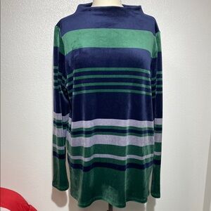 Kim Rogers Striped Sweater - Green and Blue